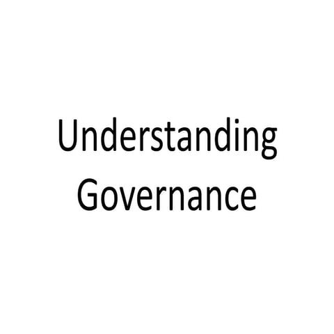 Understanding Governance