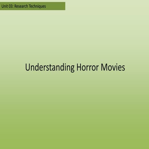 Understanding horror