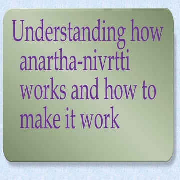 Six stages of anartha nivrutti or inner purification
