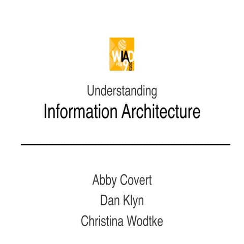 Understanding Information Architecture
