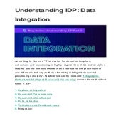 Understanding IDP: Data Integration