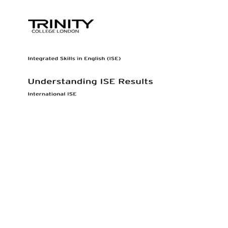 Understanding Trinity ISE results (international)