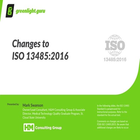 Understanding the New ISO 13485:2016 Revision