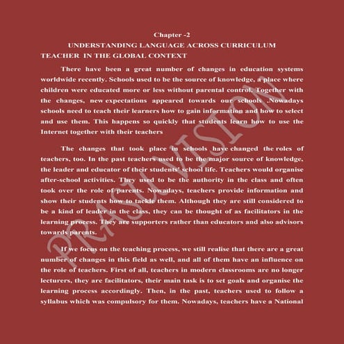 Understanding language across curriculum