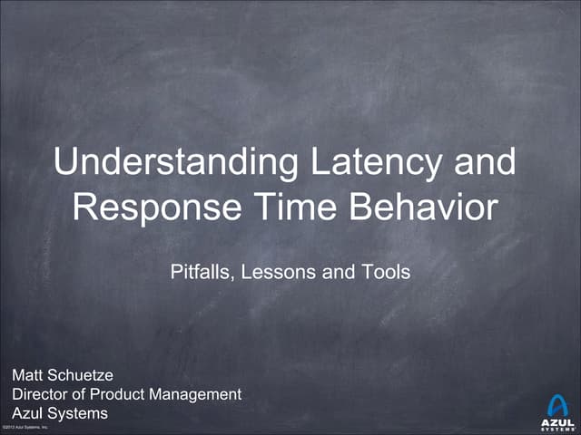 Intelligent Trading Summit NY 2014: Understanding Latency: Key Lessons and Tools