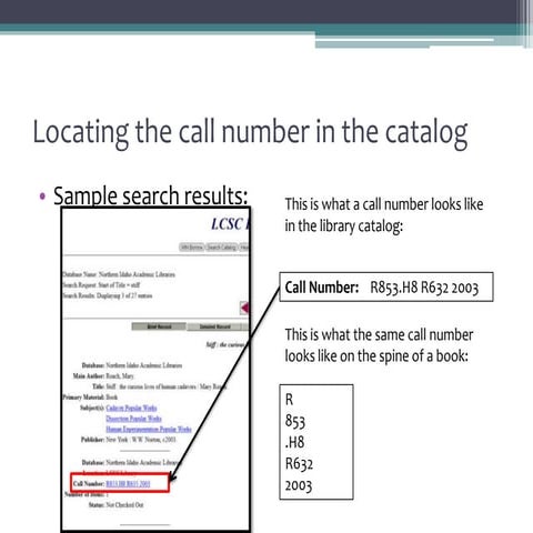 Understanding LC call numbers