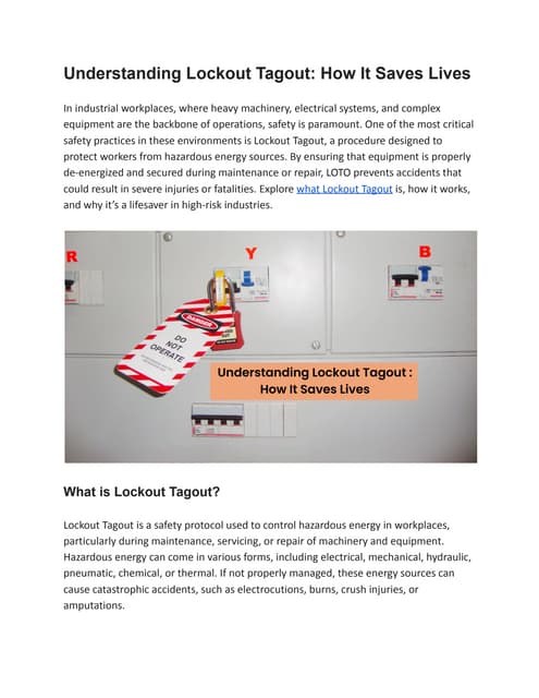 LOTO Safety Training Presentation. pptx | PPTX