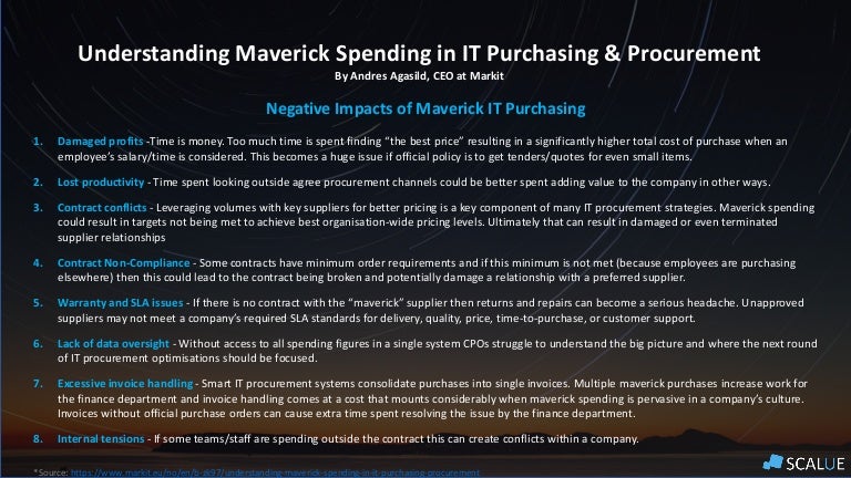 Understanding maverick spending in it purchasing & procurement