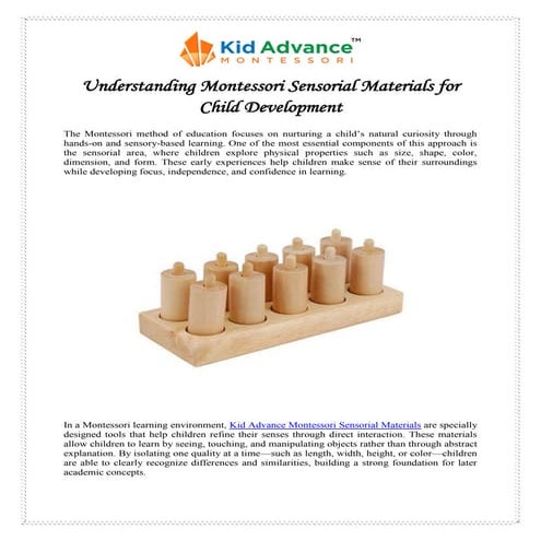 Montessori Practical Unit sensorial montessori | PDF
