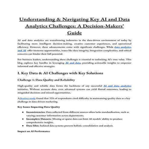 Understanding & Navigating Key AI and Data Analytics Challenges_ A Decision-M...