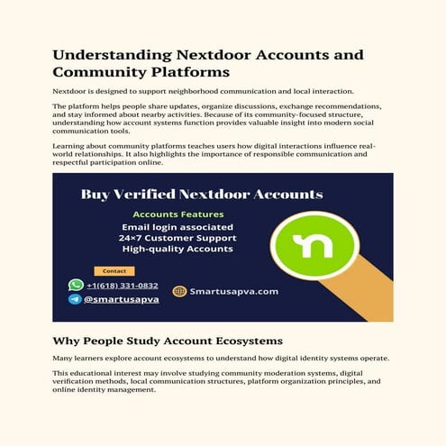 Understanding Nextdoor Accounts and Community Platforms.docx