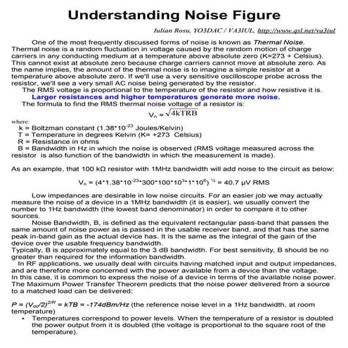 Understanding noise figure
