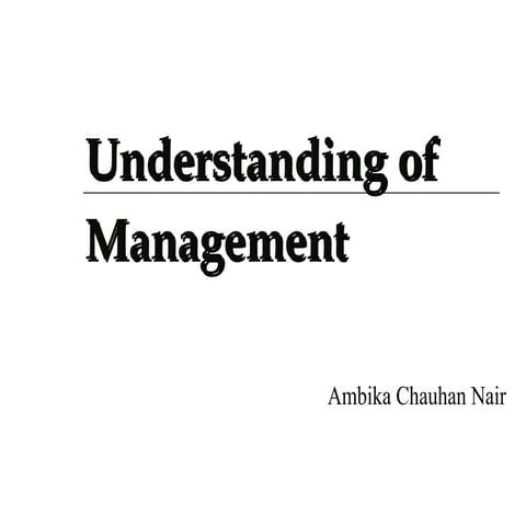 Understanding of management