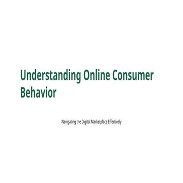 The Evolution of Consumer Behavior in Digital Commerce | PPTX