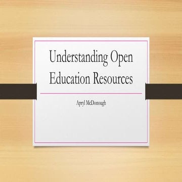 Understanding open education resources