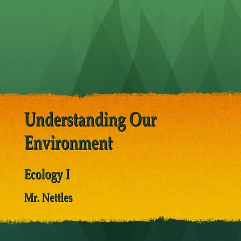 Understanding Our Environment