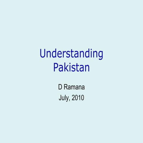 Understanding pakistan 2010