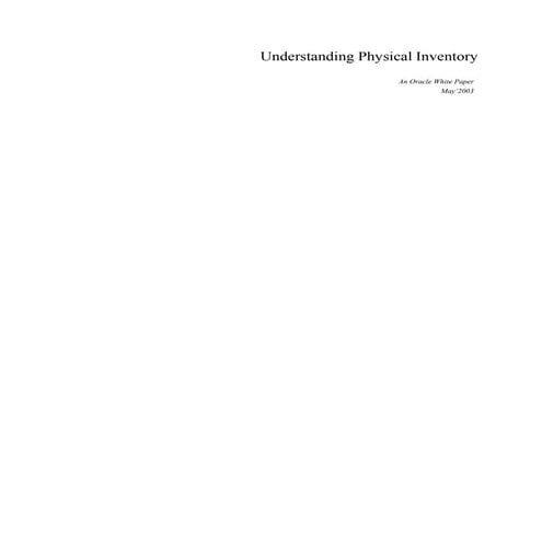 Understanding Physical Inventory
