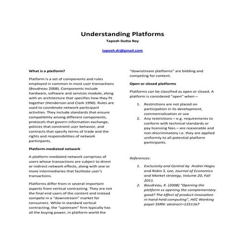 Understandingplatform