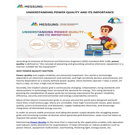 UNDERSTANDING POWER QUALITY AND ITS IMPORTANCE