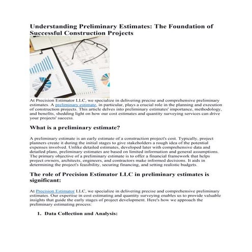 The Benefits of a Preliminary Estimate Fast Turnaround and Accurate ...