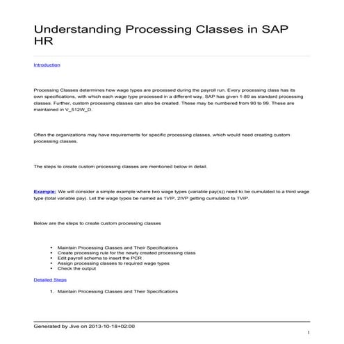 Understanding processing classes in sap