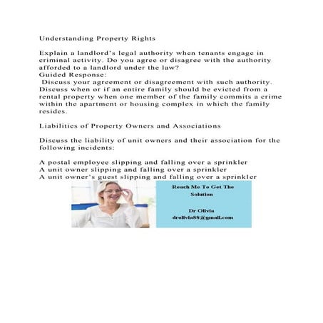 Understanding Property RightsExplain a landlord’s legal authorit.docx
