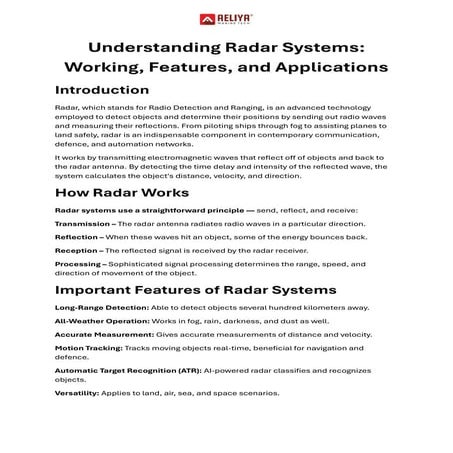 Understanding Radar Systems: Working, Features, and Applications
