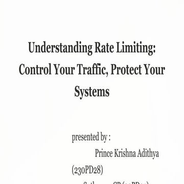 Understanding Rate Limiting_ Control Your Traffic, Protect Your Systems ...
