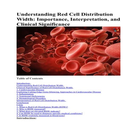 Red Cell Distribution Width: Importance, Interpretation, and Clinical ...