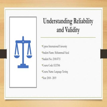 Understanding reliability and validity