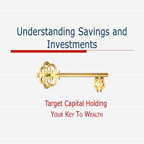 Understanding savings and investment