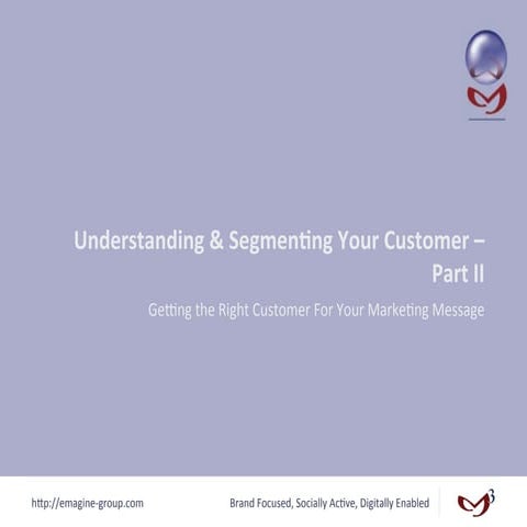 Understanding & Segmenting Your Customer - Part II (MI)
