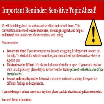 Understanding Self-Harm & Self-Care: Helping you take care of your mind and body