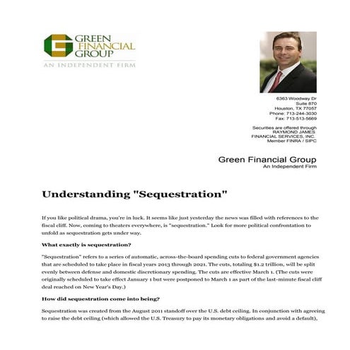 Understanding &quot;Sequestration&quot;