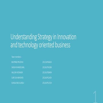 Understanding strategy in innovation and technology oriented business 3M