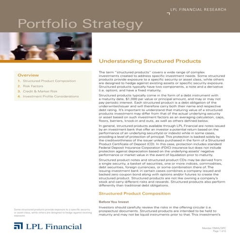 Understanding structured products 