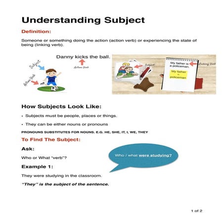 Understanding subject | PDF