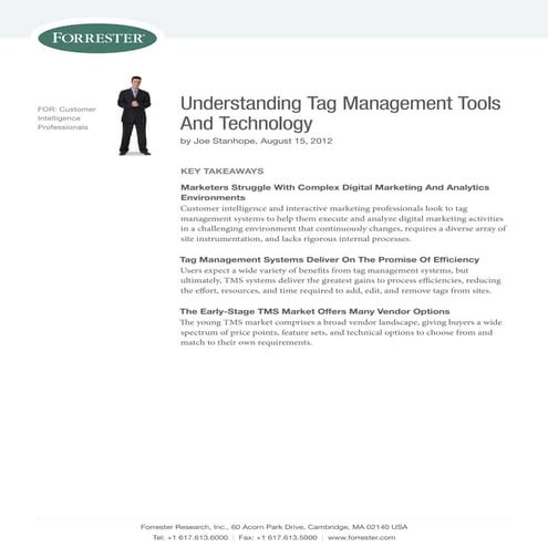 Forrester: Understanding tag management Dec 2012