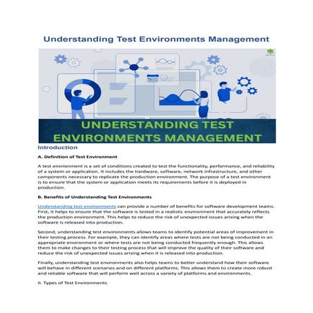 Understanding Test Environments Management