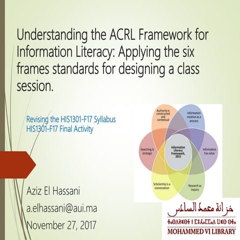 Understanding the ACRL Framework for Information Literacy: Applying the six f...