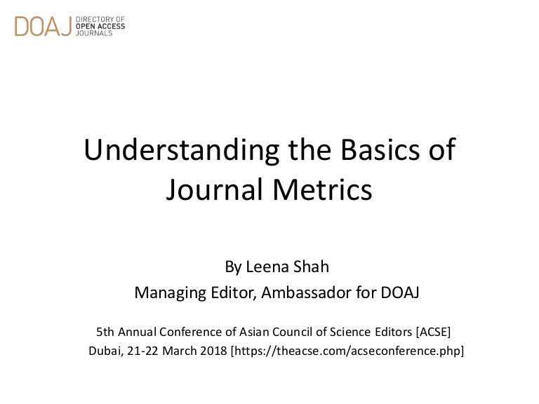 Understanding the Basics of Journal Metrics