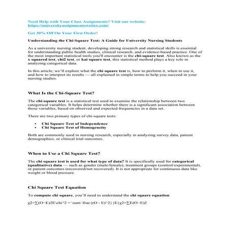 Understanding the Chi-Square Test: A Guide for University Nursing Students
