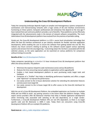 Understanding the Cross OS Development Platform