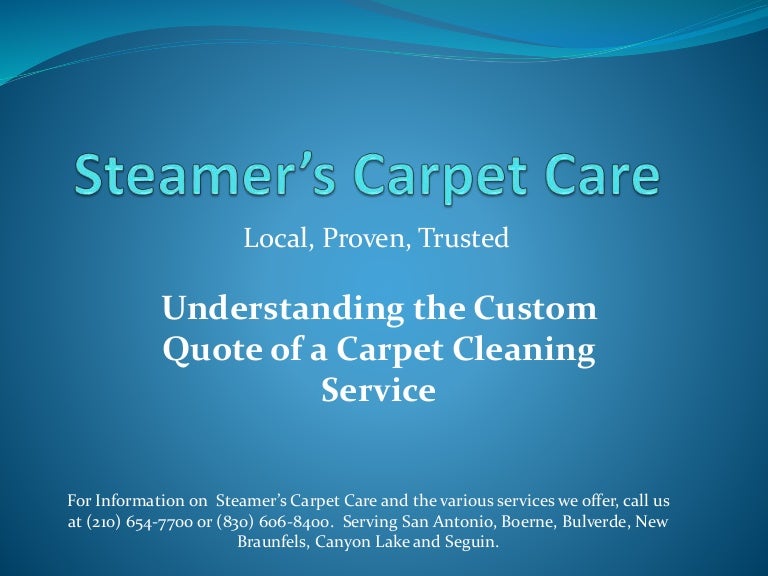 Understanding the Custom Quote of a Carpet Cleaning Service