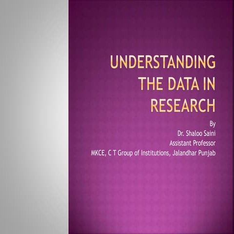 Understanding the data in research | PPT