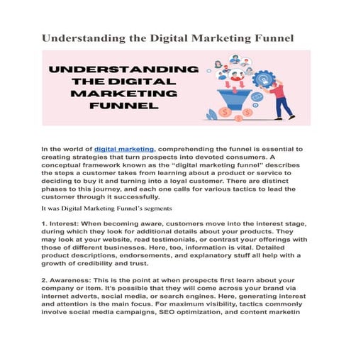 Digital Marketing Funnel Explained with Examples | PDF