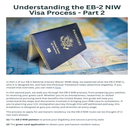 Requirements Of The Eb-2 Niw Visa – RUPBAM