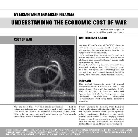 Understanding the Economic Cost of War: Why Conflict is Self-Sabotage