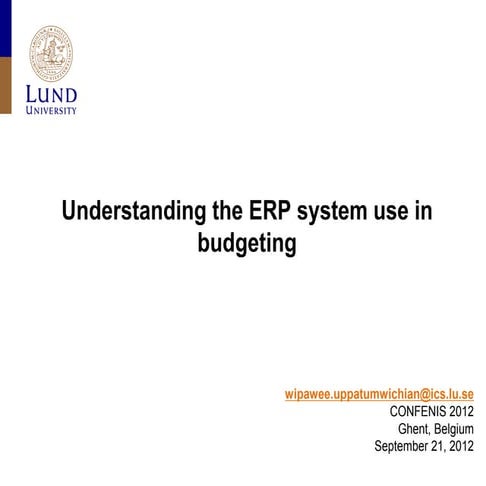 Understanding the ERP system use in budgeting 